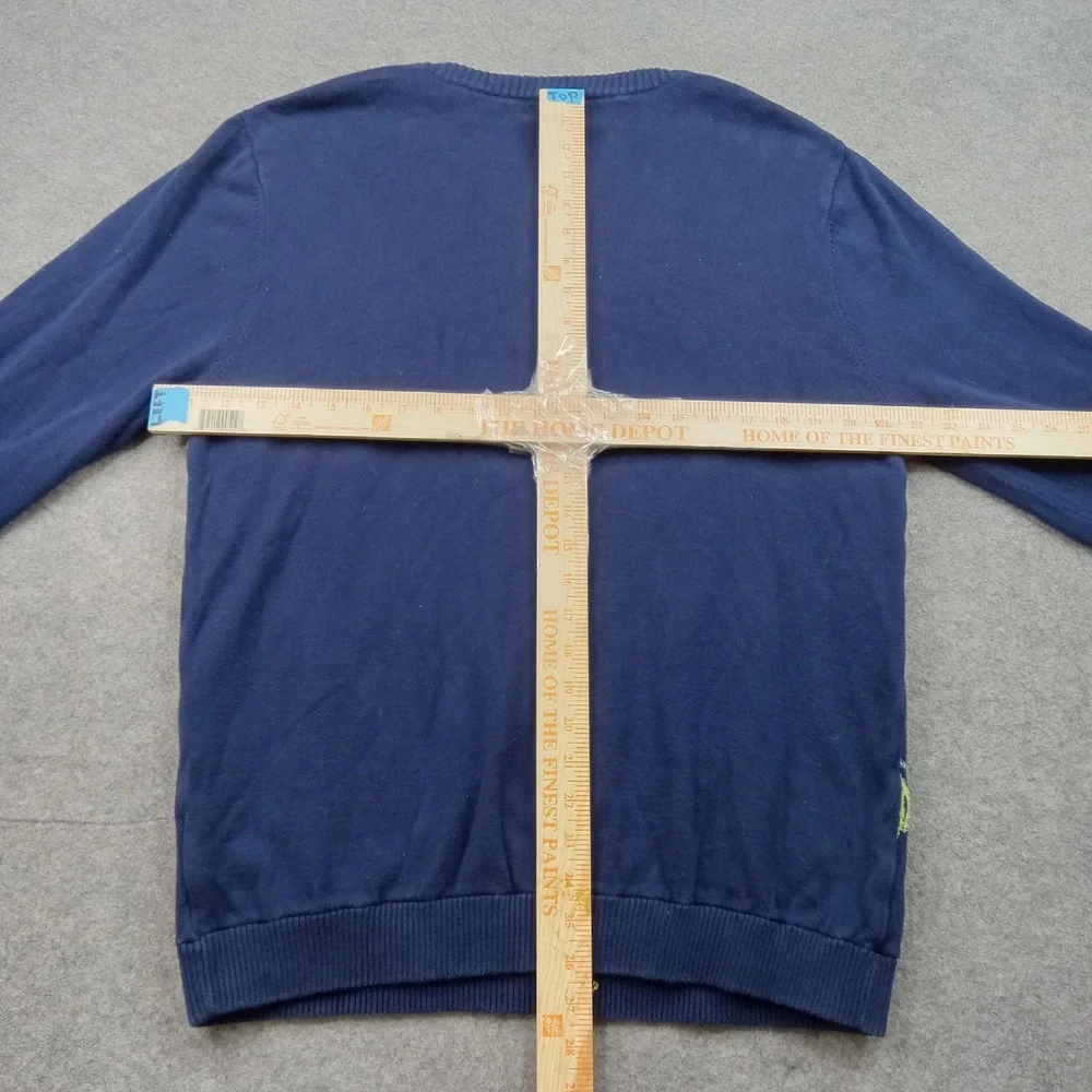 Christmas Sweater Mens Large Blue Candy Cane Ornament‎ Ugly Holiday Pullover
